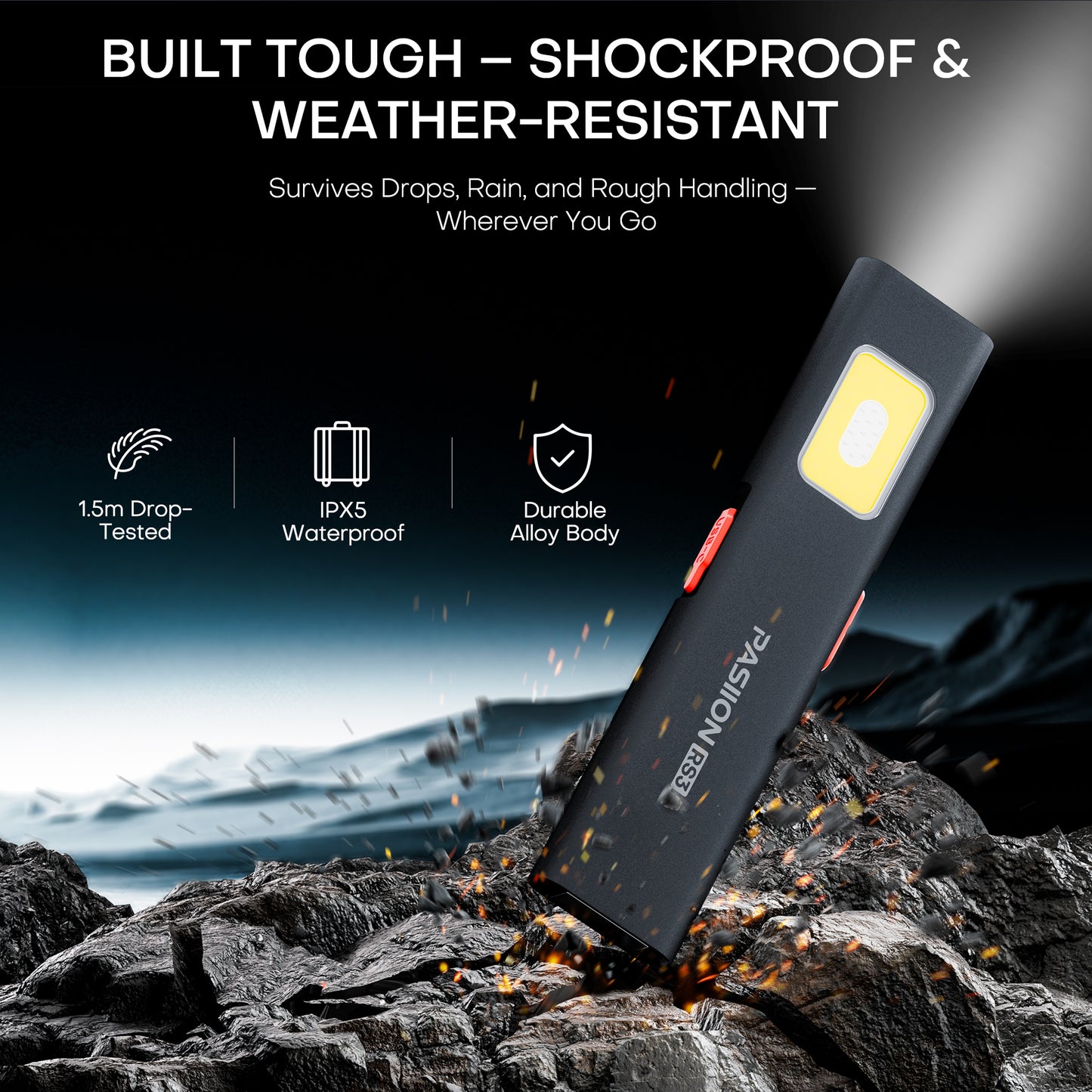 Flat EDC Flashlight Rechargeable,Small Pocket Flash Light with 500 Lumens, Magnetic & Clip Design, Dual Light Sources, Mini USB-C LED Flashlight, IPX5 Waterproof for Home, Camping and Emergencies