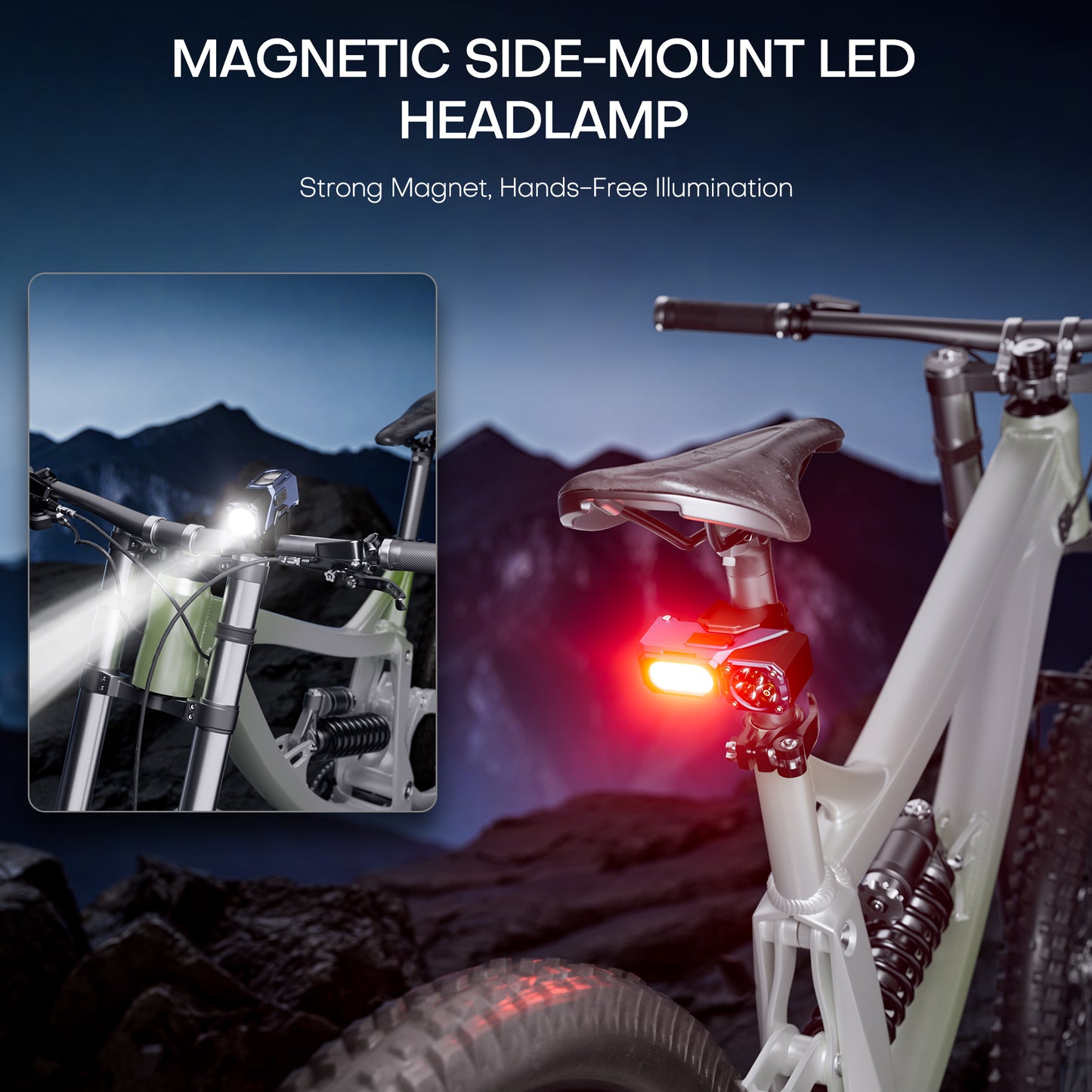 PASIION 3-in-1 Rechargeable Headlamp & Bike Light, 600 Lumens, 180° Swivel, 7 Modes, IPX5 Waterproof, Motion Sensor, Magnetic Base, Digital Display, Lightweight for Camping Essentials, Work, Home