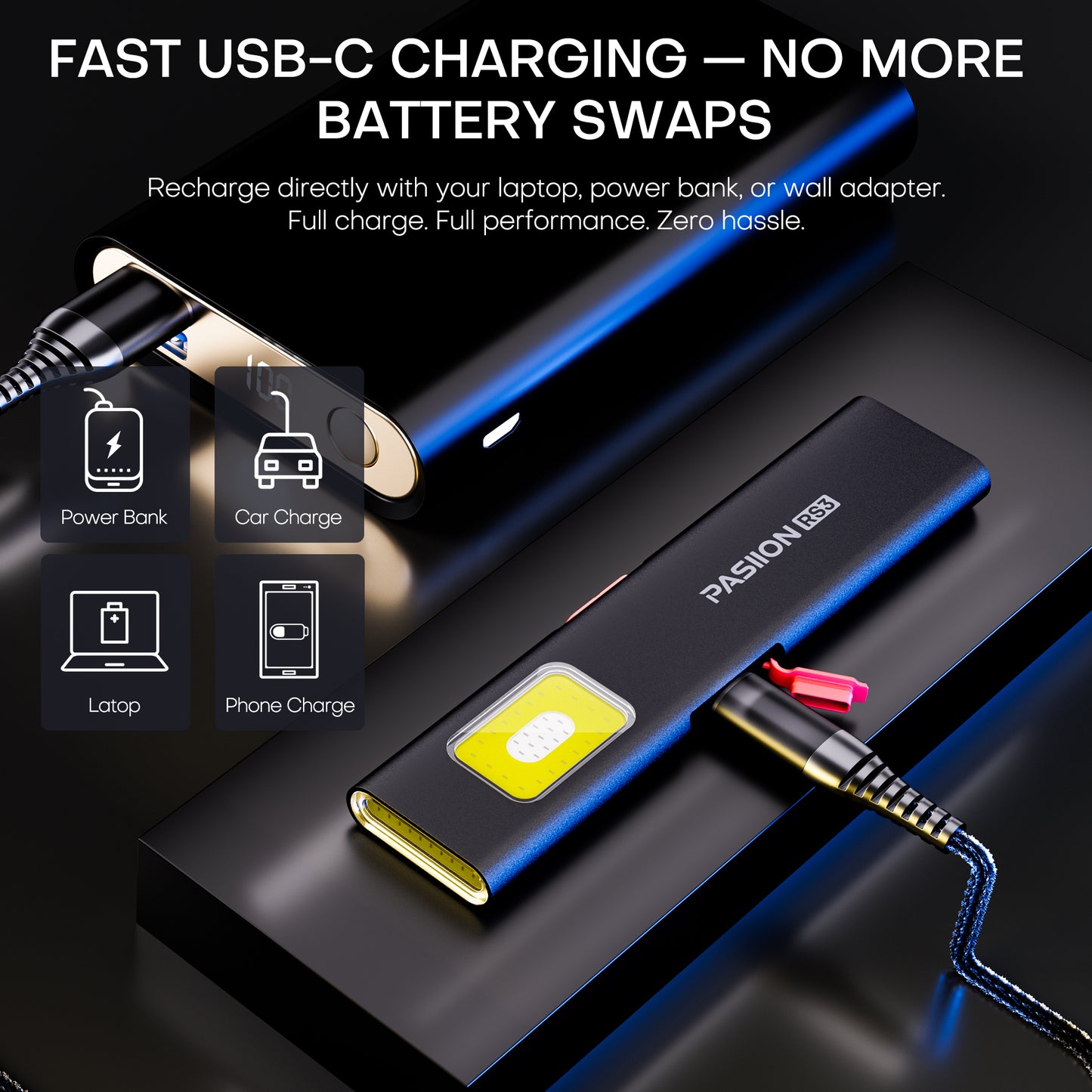 Flat EDC Flashlight Rechargeable,Small Pocket Flash Light with 500 Lumens, Magnetic & Clip Design, Dual Light Sources, Mini USB-C LED Flashlight, IPX5 Waterproof for Home, Camping and Emergencies
