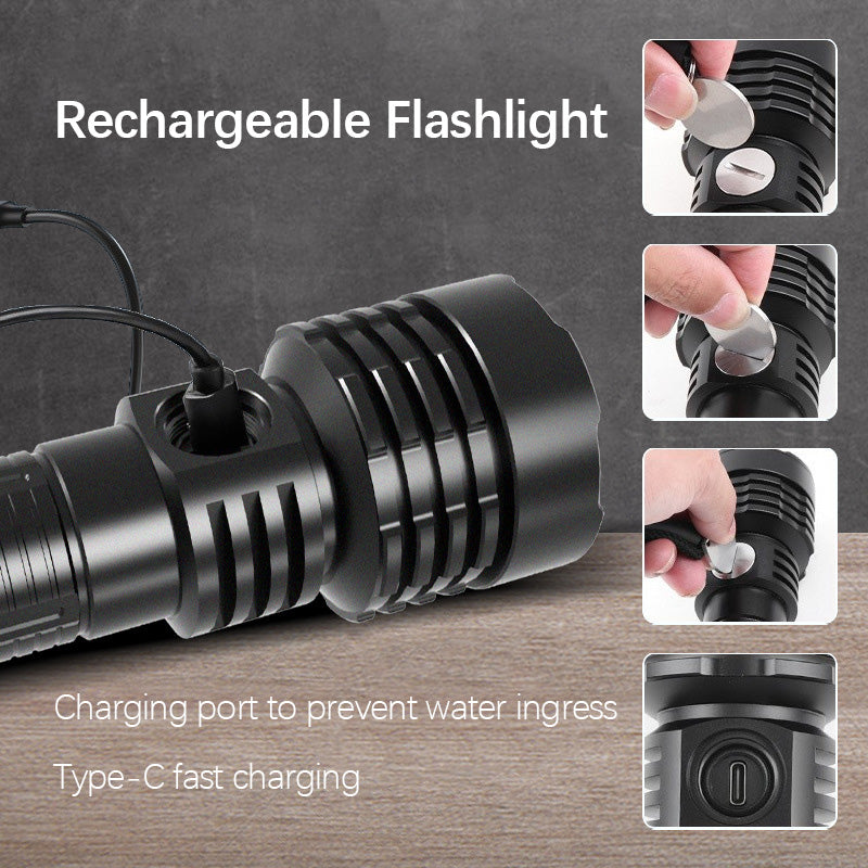 Rechargeable Diving Flashlight - 2000 Lumens IPX8 120M Waterproof Dive Light with Low-Voltage Protection, 3 Modes for Scuba Diving, Cave Diving & Emergency